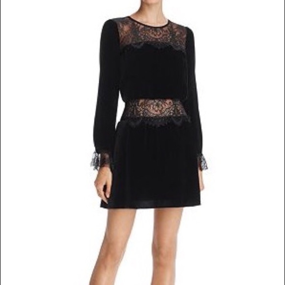 For Love & Lemons long sleeve velvet lace dress - Picture 1 of 10